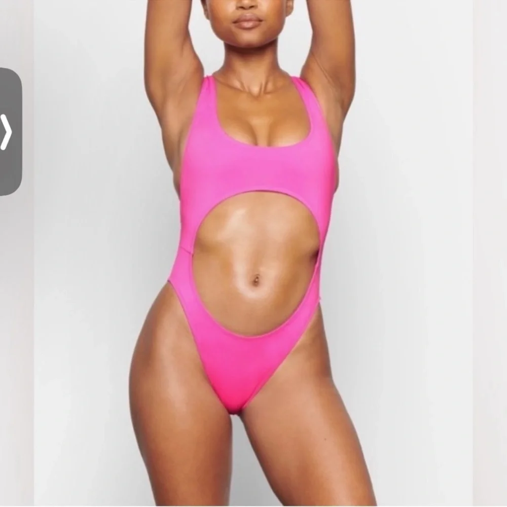 skins swim cutout pink taffy 3x